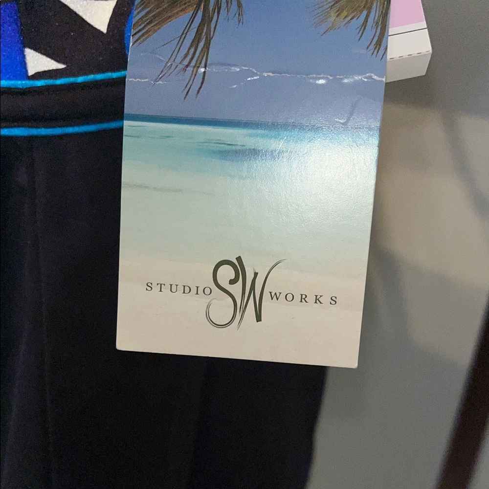 Studio Works One Piece Swimsuit Swim Dress Black Floral Woman Sz 22W NWT - Picture 2 of 6